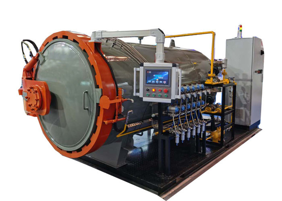 Automóvil Pre-impregnado Control de material PLC Autoclave de fibra de carbono de curado Autoclave compuesto