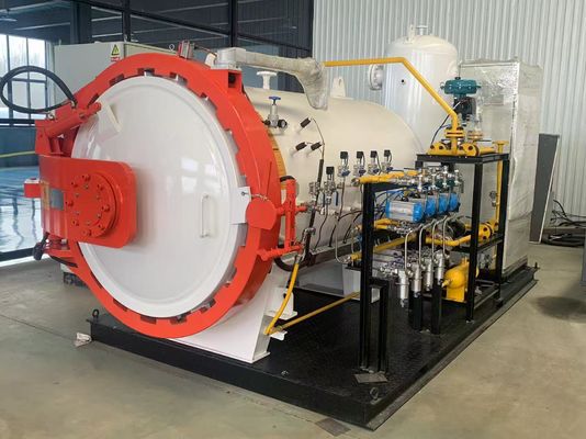 Certificado ASME CE Autoclave Hidráulico Horizontal de Puerta Abierta para Tablas de Surf Compuestas y Componentes Centrales de Motores