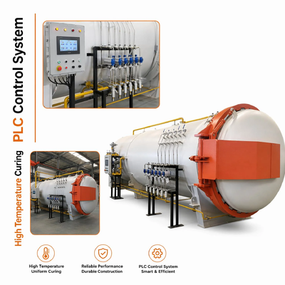 Autoclave compuesto aprobado por la ISO aplicado en el taller de componentes de aeronaves Calentamiento uniforme a prueba de explosiones Alta presión