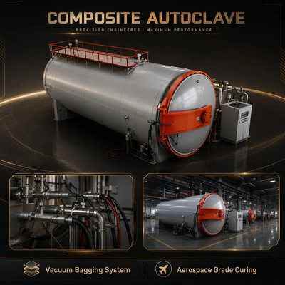 Autoclave industrial certificado CE utilizado en el procesamiento de fibra de carbono aeroespacial