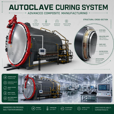Autoclave de curado de caucho de calefacción uniforme de 1.5x4.5m certificado por SGS para juntas de silicona