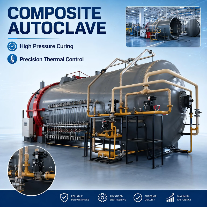 Motor de autoclave horizontal con certificación ISO CE, potencia de 10Kw-700Kw para material aislante de construcción, curado de alto sellado